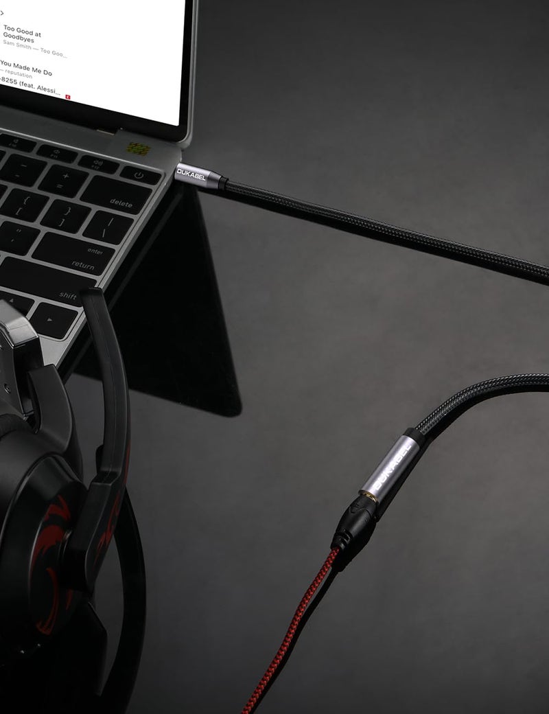 DUKABEL كابل تمديد سماعة دكابل، كابل تمديد سماعة 3.5 مم TRRS مع ميكروفون ذكر إلى أنثى للصوت الاستيريو للهواتف الذكية، الكمبيوتر، التلفاز، سماعات الرأس، وحدة تحكم PS4، السيارة، مكبر الصوت إلخ. (4 قدم/1.2 متر) - Image 5
